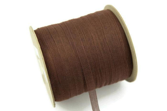 Brown Narrow Cotton Trim Mesh Gauze Trim Ribbon 5 yards - Felinus Fabrics