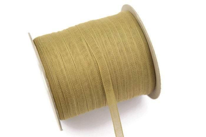 Dark Khaki Narrow Cotton Trim Mesh Gauze Trim Ribbon 5 yards ATN00660 - Felinus Fabrics