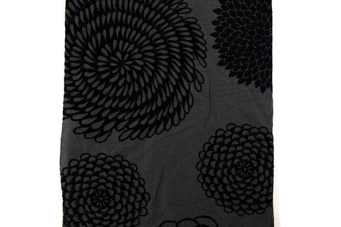Black Fancy Floral Organza Like Flocked Light Weight Woven Fabric by the yard LWW00193 - Felinus Fabrics
