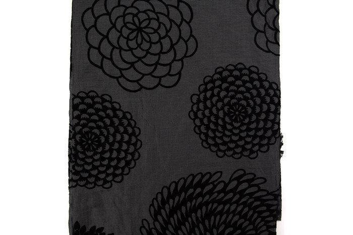 Black Fancy Floral Organza Like Flocked Light Weight Woven Fabric by the yard LWW00193 - Felinus Fabrics