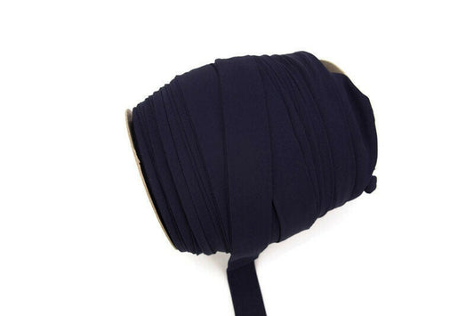 Navy Chiffon Flat Trim Ribbon Straps Hollow Tube Tubular 1-3/8 inches wide 10 yards