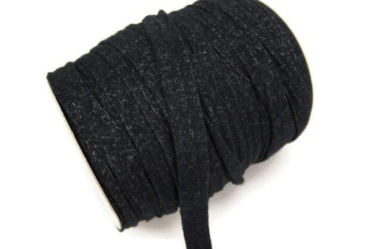 Heather Charcoal Brushed Wide Sweater Knit Trim Spaghetti Straps Hollow Tube Tubular Trim 5 yards ATN00737 - Felinus Fabrics