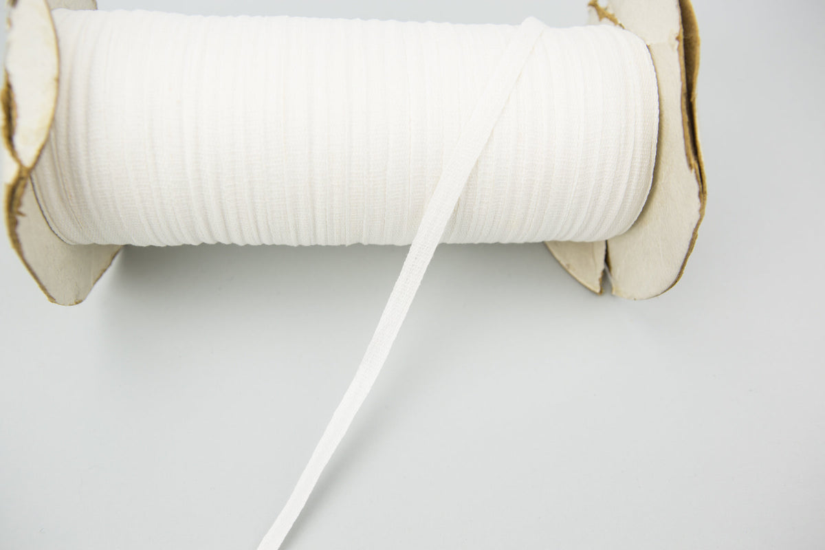 White Flat Cotton Woven Trim Tape 10 yards