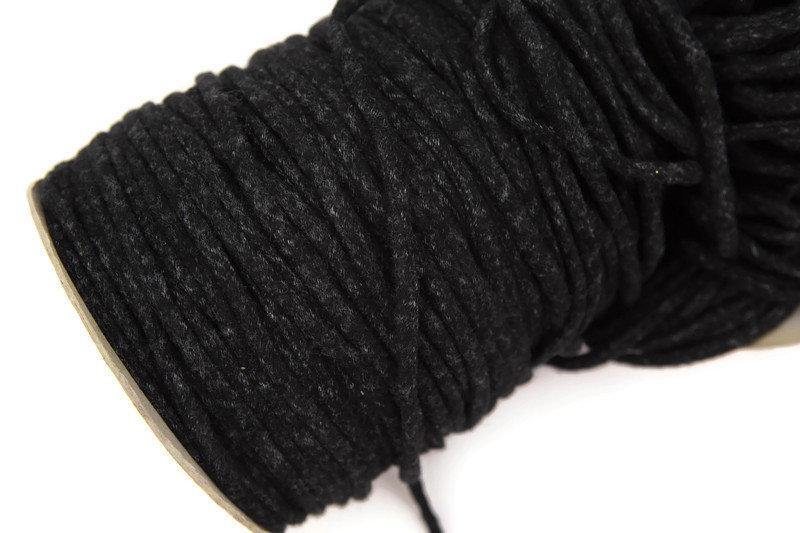 Heather Charcoal Brushed Sweater Knit Trim Spaghetti Straps Hollow Tube Tubular Trim 5 yards ATN00729 - Felinus Fabrics