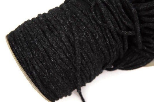 Heather Charcoal Brushed Sweater Knit Trim Spaghetti Straps Hollow Tube Tubular Trim 5 yards ATN00729 - Felinus Fabrics
