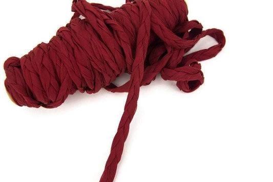 Maroon Braided Silk Gauze Trim 5 yards  ATN00748 - Felinus Fabrics