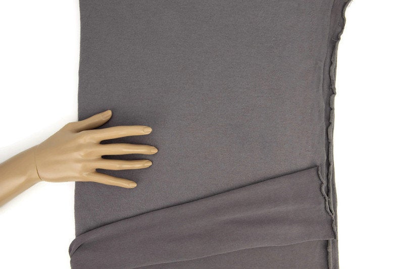 Taupe Brushed Fleece Like Sweater Knit Fabric 1 yard