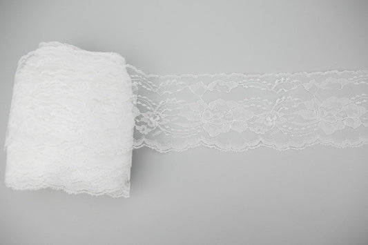 White Floral Lace Trim 4.25 inches width x 4 yards