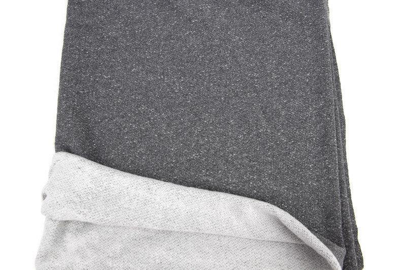 Heather Black Gray Brushed French Terry Fleece Knit Fabric 1 yard 24 inches FTK00779 - Felinus Fabrics