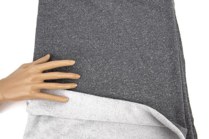 Heather Black Gray Brushed French Terry Fleece Knit Fabric 1 yard 24 inches FTK00779 - Felinus Fabrics
