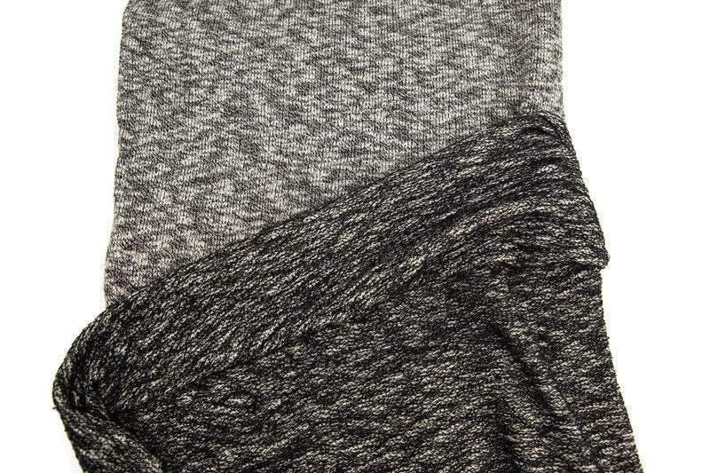 Heather Black and Cream Sweater Terry Knit Fabric Tube by the yard OSK00975R - Felinus Fabrics