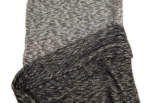 Heather Black and Cream Sweater Terry Knit Fabric Tube by the yard OSK00975R - Felinus Fabrics