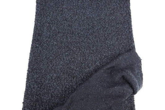 Black and Prussian Blue Boucle Tweed Woven Fabric by the yard - Felinus Fabrics