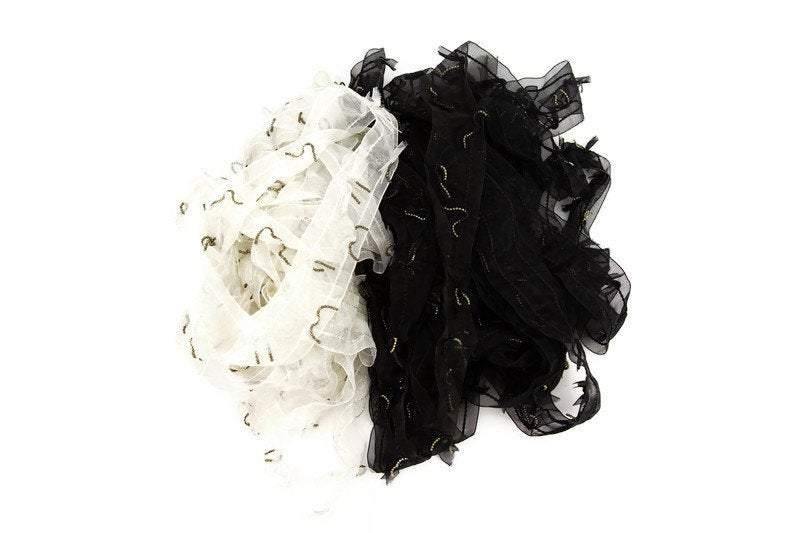 Black and White Fancy Trim Scrap Pack Scrap Bundle Pack - Felinus Fabrics