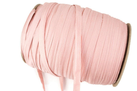 Light Pink Taffeta Trim Spaghetti Straps Hollow Tube Tubular Trim 3/8 inch wide 10 yards