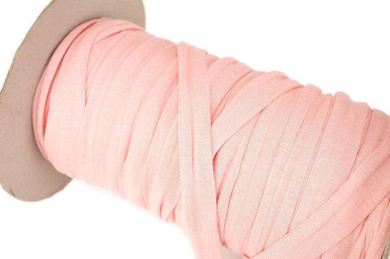 Peach Pink Knit Jersey Trim Spaghetti Straps Hollow Tube Tubular Trim 3/4 inch wide 5 yards ATN00822 - Felinus Fabrics