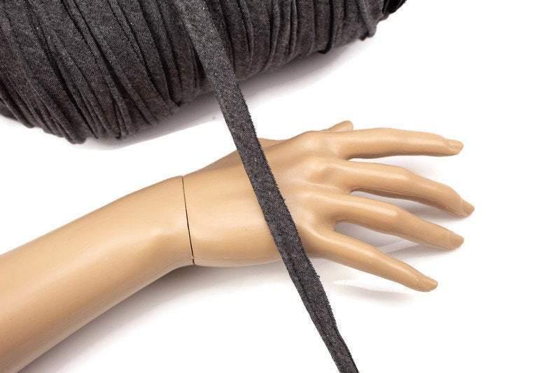 Gray Knit Piping Trim with Inserted Cord per 5 yards ATN00839 - Felinus Fabrics