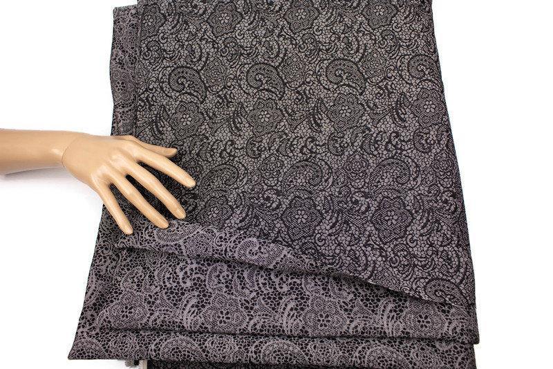 Denim Paisley Damask Woven Fabric by the yard - Felinus Fabrics