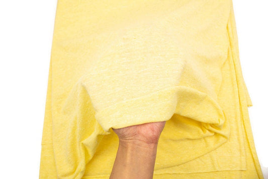 Heather Yellow Pilled Knit Jersey Fabric by the yard Extra Wide