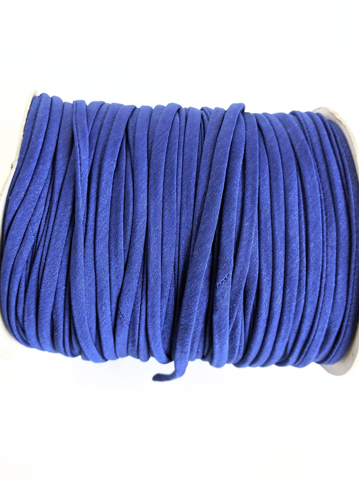 Blue Shiny Polyester Spandex Knit Trim Spaghetti Straps Hollow Tube Tubular Trim 5 yards - Felinus Fabrics