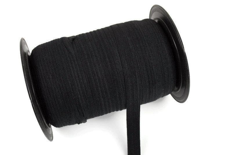 Black Fold Over Elastic Trim 5 yards - Felinus Fabrics