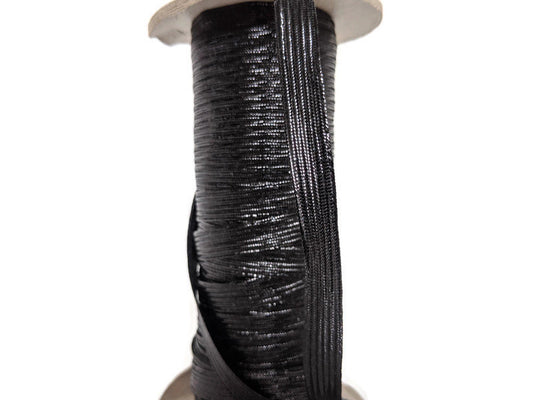 Metallic Black Fancy Flat Braided Trim 10 yards