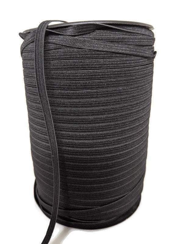 Black 1/4 inch Elastic Trim 5 yards - Felinus Fabrics