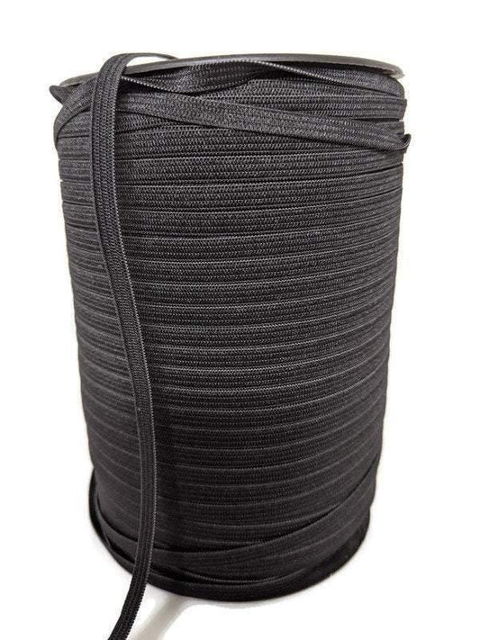 Black 1/4 inch Elastic Trim 5 yards - Felinus Fabrics