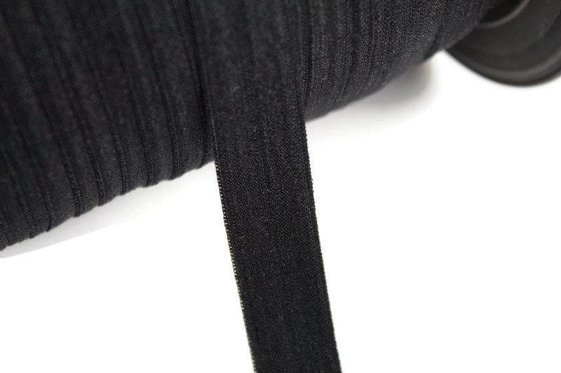 Black Fold Over Elastic Trim 5 yards - Felinus Fabrics