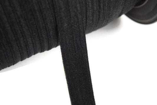 Black Fold Over Elastic Trim 5 yards - Felinus Fabrics