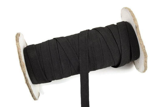 Black 1/2 inch Elastic Trim 5 yards - Felinus Fabrics