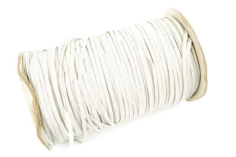 Off White 1/8 inch Elastic Trim Face Mask Elastic Trim 10 yards