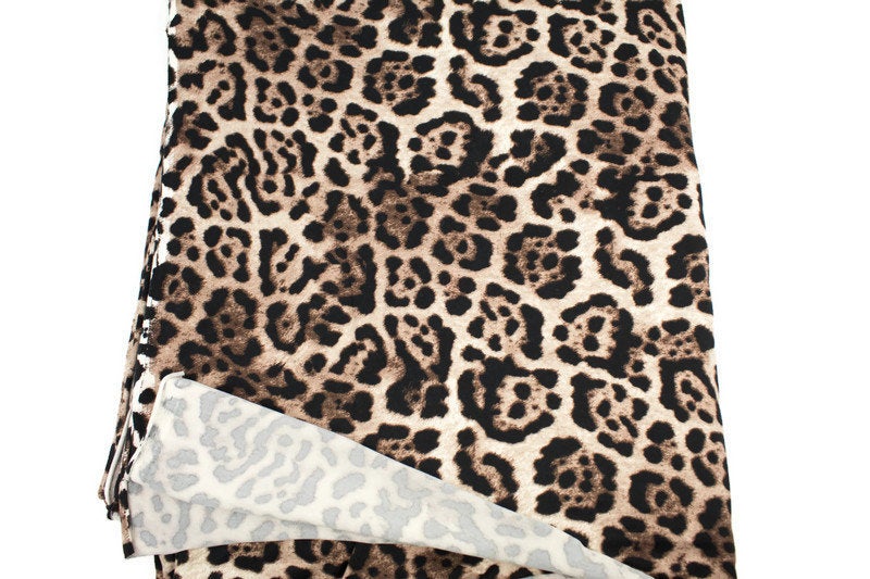 Leopard Print Brushed Poly Knit Fabric 3 yards