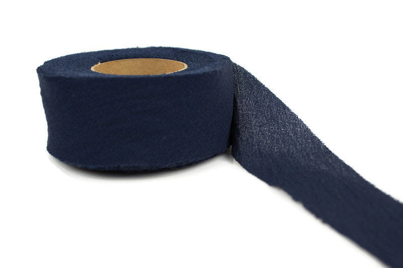 Navy Blue Light Weight Crepe Woven Bias Tape 1.25 inches width x 15 yards
