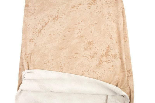 Beige Crackled Tie Dye Like Brushed Poly Knit Fabric by the yard IMPERFECT - Felinus Fabrics