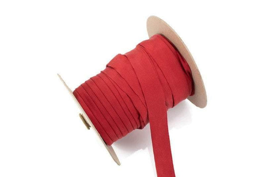 Dark Coral Washed Silk Satin Flat Trim Ribbon Straps Hollow Tube Tubular 5 yards ATN00938 - Felinus Fabrics