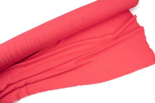 Bright Coral Rayon Challis Fabric Woven by the yard - Felinus Fabrics