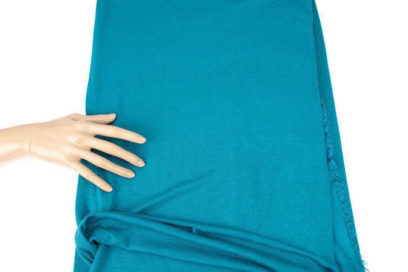 Peacock Blue Sweater Rib Knit Jersey Fabric by the yard OSK01010R - Felinus Fabrics