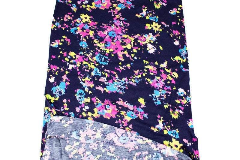 Navy and Pink Multi Abstract Splatter Knit Jersey Fabric by the yard PDK00677R - Felinus Fabrics