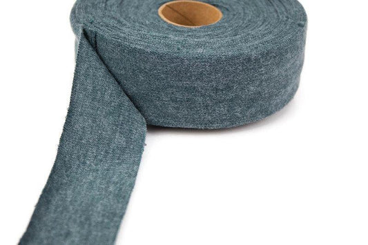 Heather Dark Teal Sweater Knit Bias Tape 1-5/8 inches width x 28 yards - Felinus Fabrics