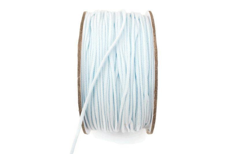 Pale Blue Soft Round Elastic Trim Spaghetti Straps Face Mask Elastic Ear Loops Headbands 5 yards ELT00188 - Felinus Fabrics