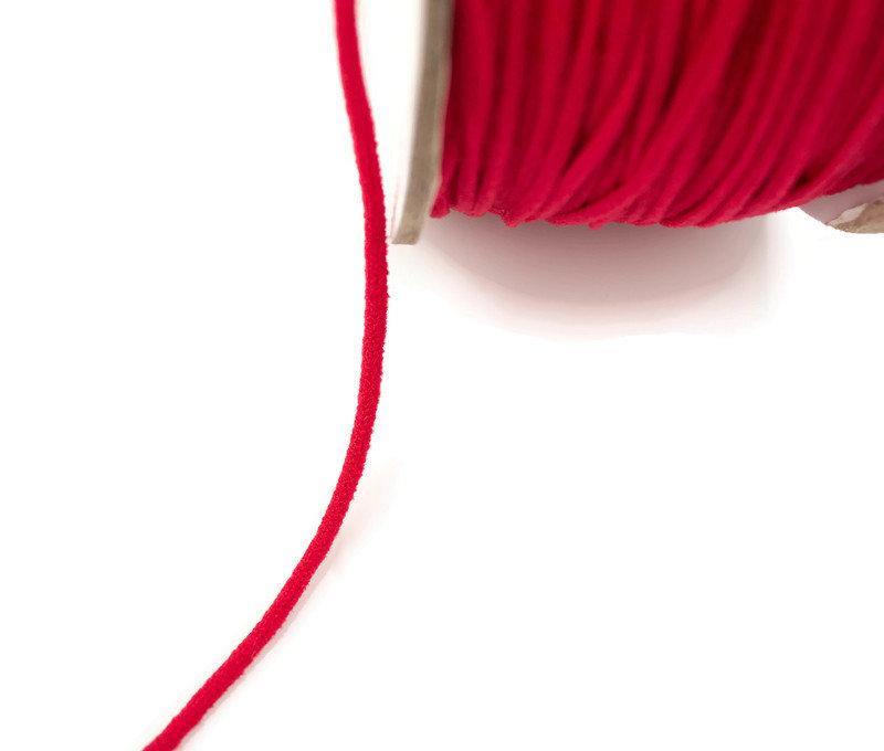 Red Soft Round Elastic Trim Spaghetti Straps Face Mask Elastic Ear Loops Headbands 5 yards ELT00184 - Felinus Fabrics