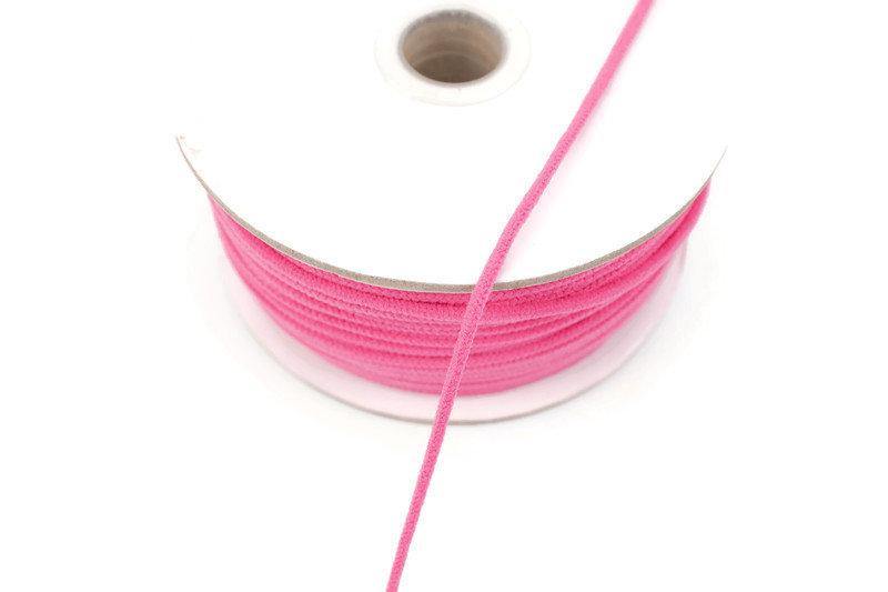 Bright Pink Soft Round Elastic Trim Spaghetti Straps Face Mask Elastic Ear Loops Headbands 5 yards - Felinus Fabrics