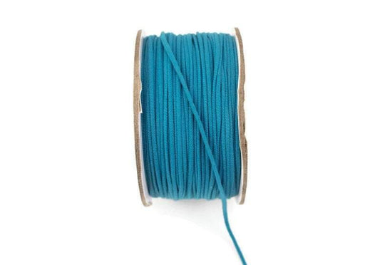 Teal Soft Round Elastic Trim Spaghetti Straps Face Mask Elastic Ear Loops Headbands 5 yards ELT00181 - Felinus Fabrics