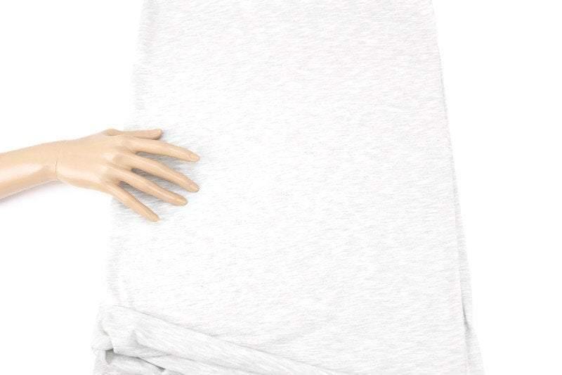Heather Light Gray Knit Jersey Fabric by the yard ATK00451R - Felinus Fabrics