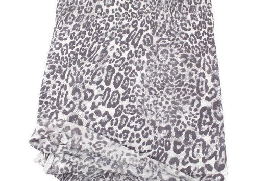 Gray Leopard Print Light Weight Sweater Knit Fabric by the Yard OSK01015R - Felinus Fabrics
