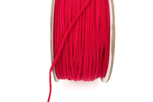 Red Soft Round Elastic Trim Spaghetti Straps Face Mask Elastic Ear Loops Headbands 5 yards ELT00184 - Felinus Fabrics