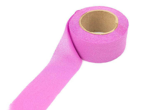 Pink Cloque Crepe Georgette Bias Tape 1-1/8 inches width x 6.5 yards BST00164 - Felinus Fabrics