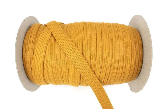 Dark Mustard Rib Knit Trim Spaghetti Straps Hollow Tube Tubular Trim 5 yards ATN00981 - Felinus Fabrics