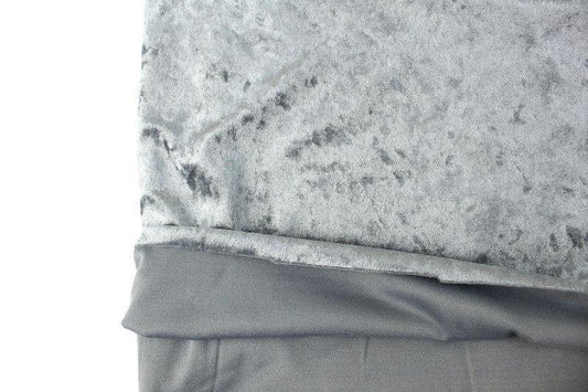 Silver Crushed Stretch Velvet Knit Fabric by the yard ATK00466R - Felinus Fabrics